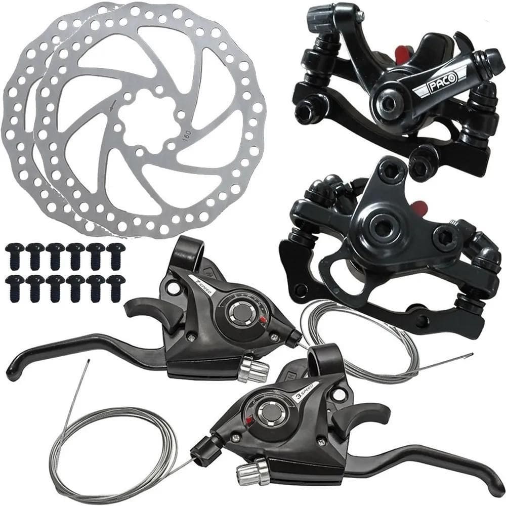 3X Pinças Freio Disco + Alavanca Passador Rapid Fire 21V Bik
