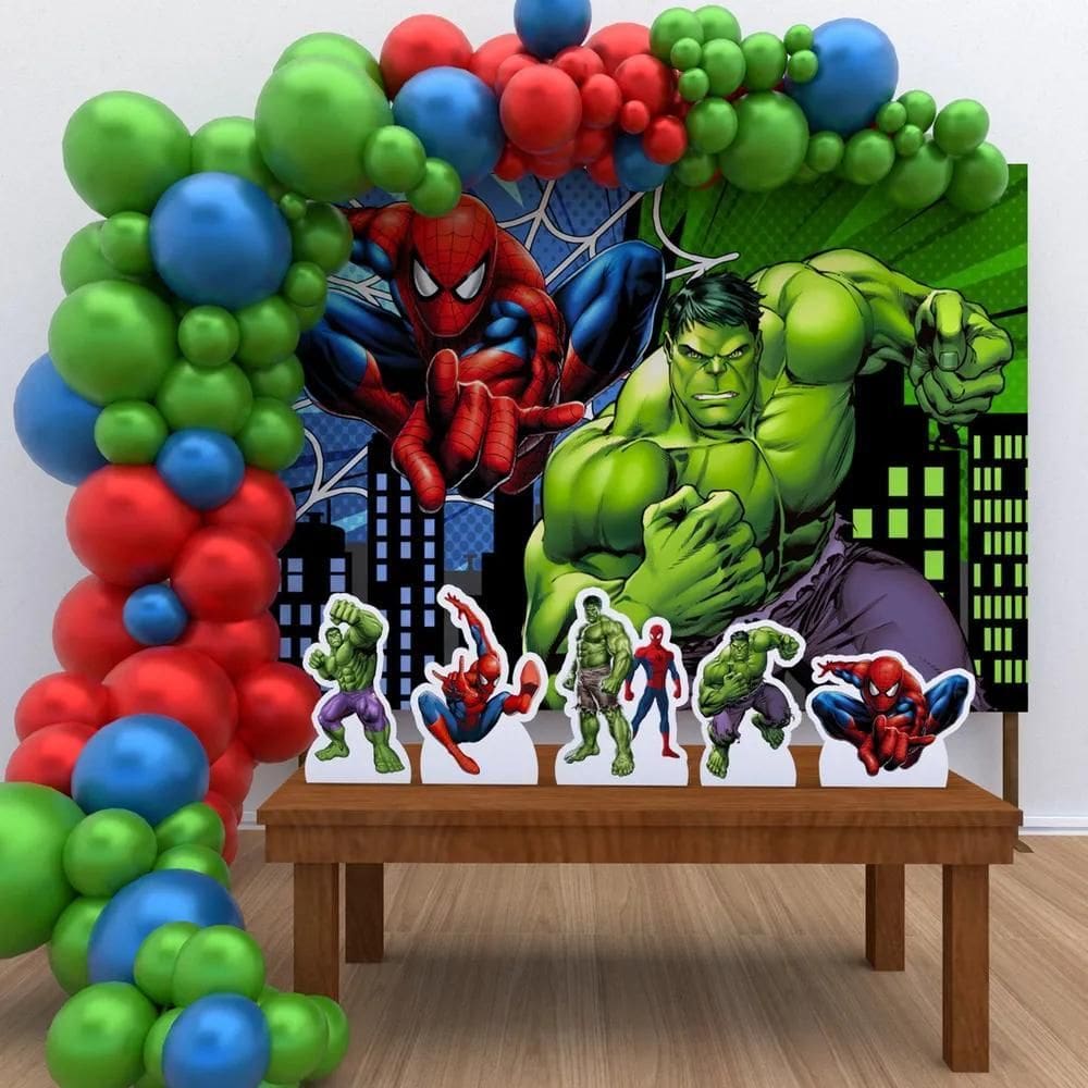 3X Kit Decoração De Festa Infantil Homem Aranha E Hulk M