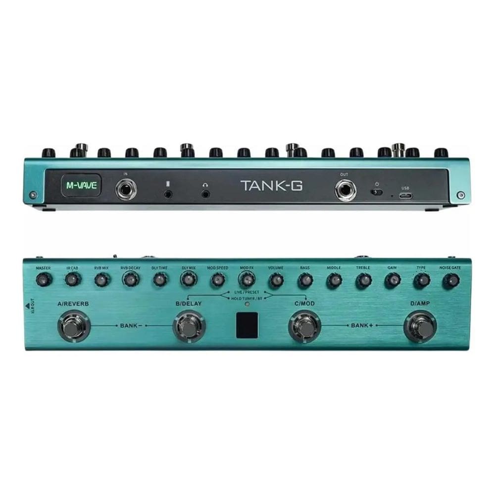 3X Pedaleira M-Vave Tank-G Pedal De Guitarra Cor Verde-Claro