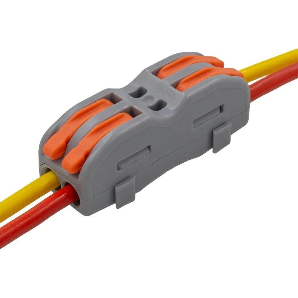 3X 10X Conector Rápido Emenda Fios Cabo Inline Mola 2 Vias 3