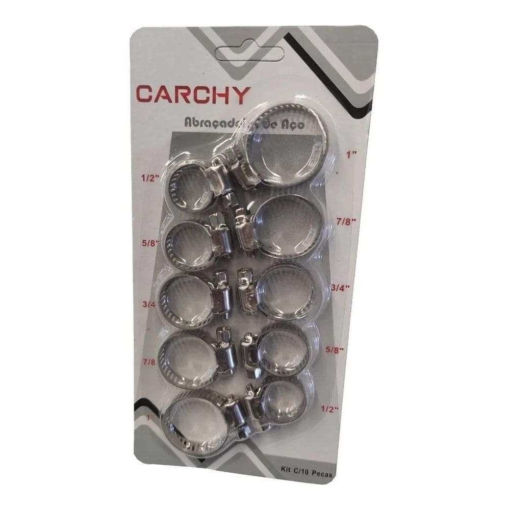 3X Kit 10 Abraçadeira Rosca S Fim 1, 1/2 3/4 5/8 7/8 Inox Co