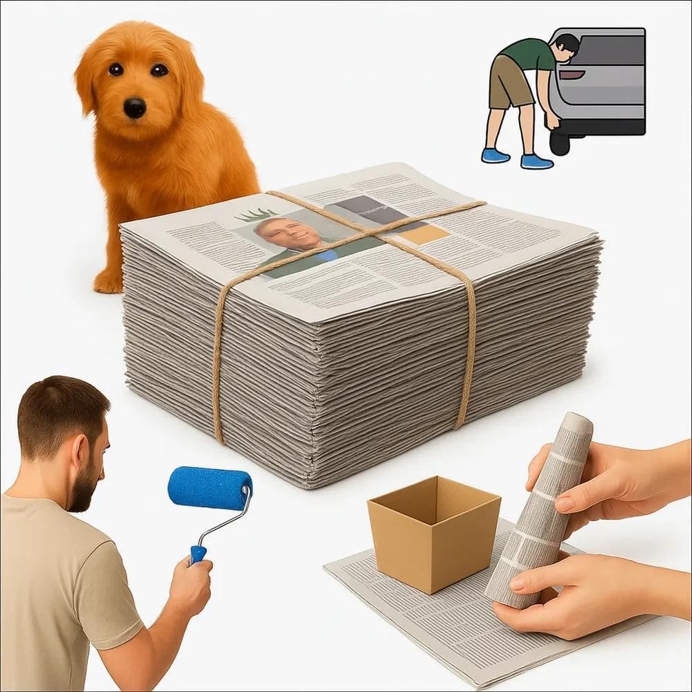 3X Papel Jornal Velho Pacote 200 Folhas Grandes Fardo Limpo