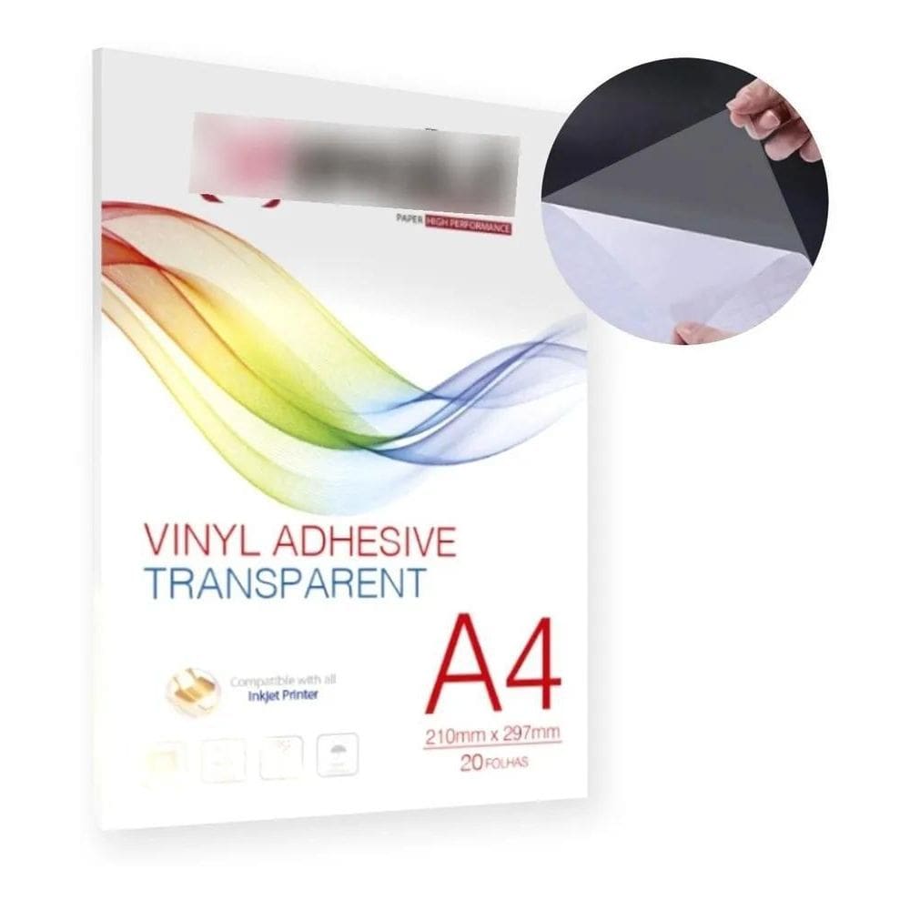 3X Papel Adesivo Vinil Transparente Leitoso 180G Para Impres