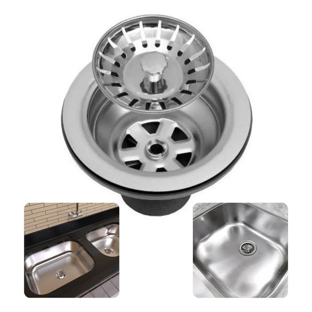 3X Válvula Americana De Inox Pia Cozinha Cuba 3 1/2 + Cestin