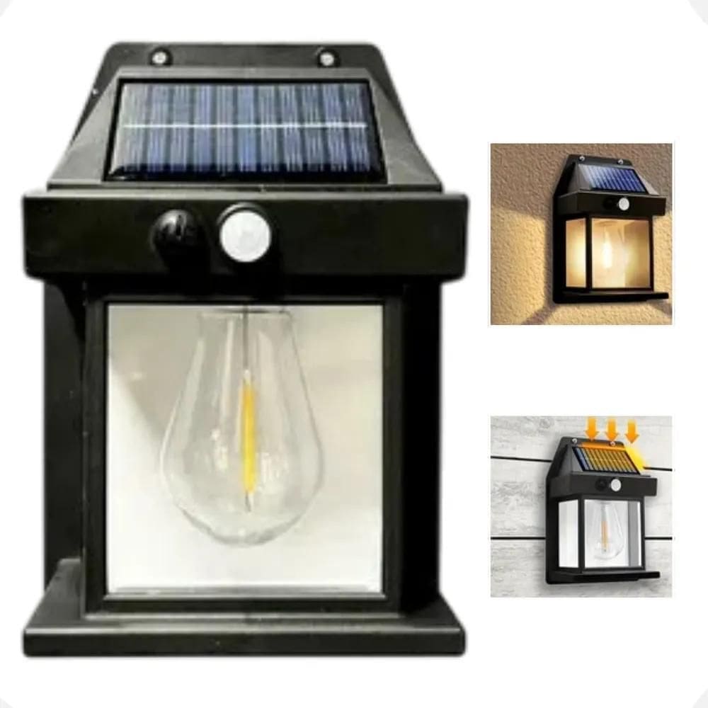 3X Arandela Luminária Luz Solar Externa Parede Sensor Presen