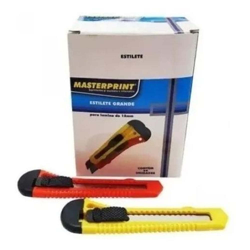 3X Estilete Largo 18Mm Caixa Com 24 Unidades