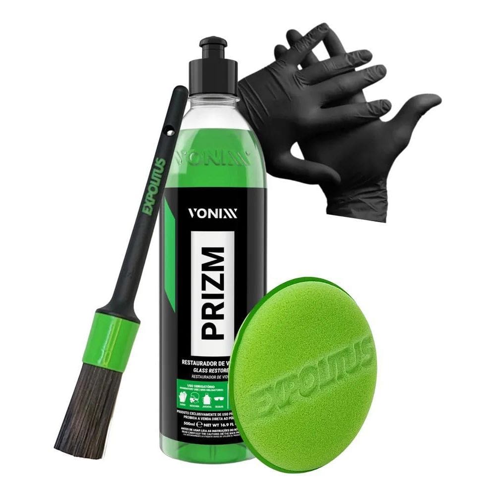 3X Prizm 500Ml Restaurador De Vidros Vonixx Pincel Detalhame