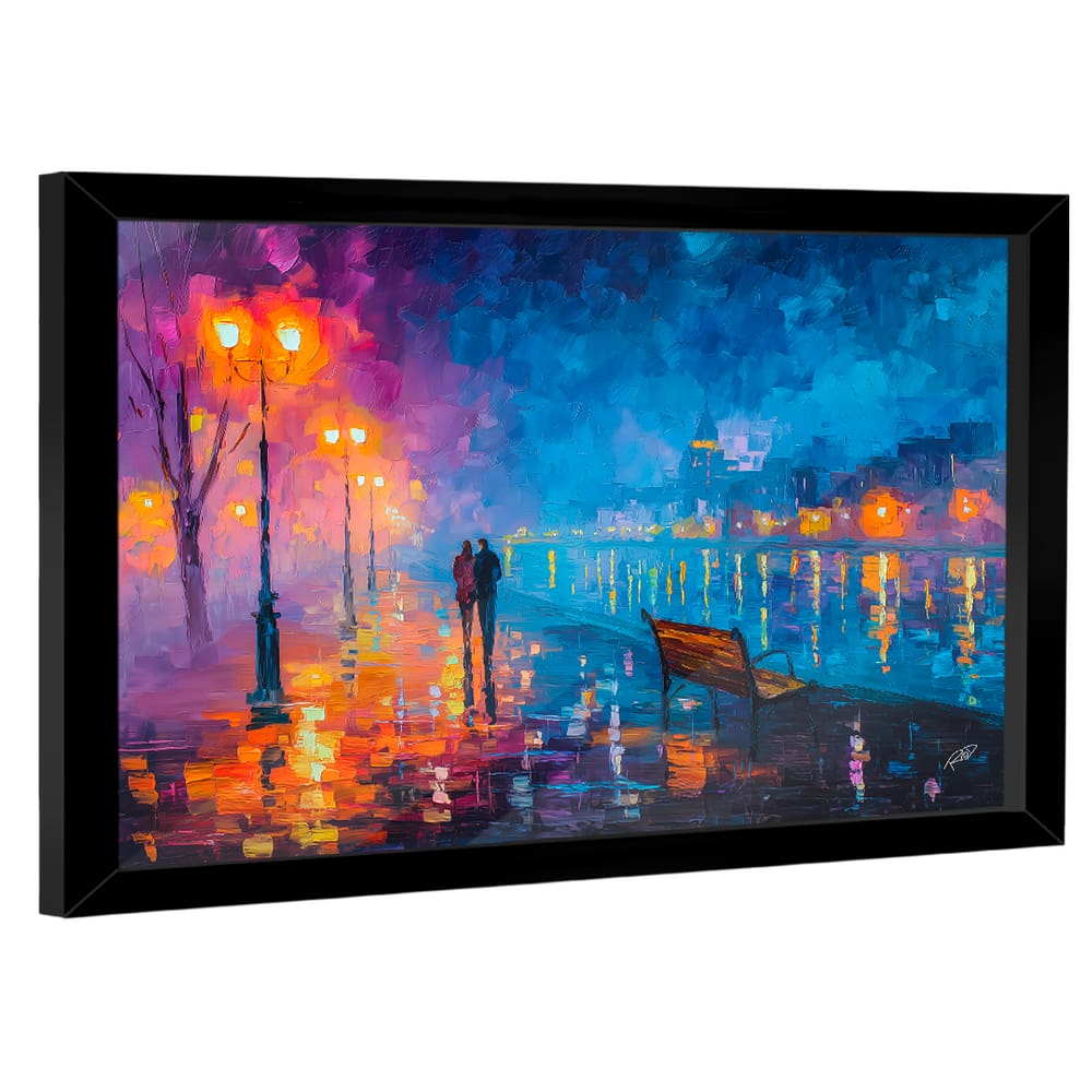 Quadro Decorativo Pintura Colorida de Casal