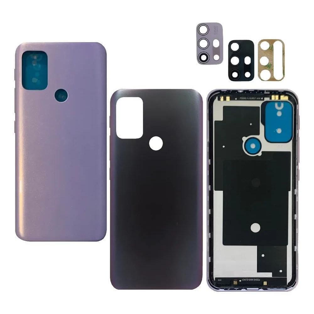3X Tampa Traseira Fundo Botoes Lente Compativel Moto G30 Xt2