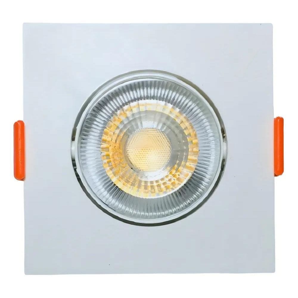 3X Kit 10 Spot Led 3W Quadrado Embutir Branco Gesso Sanca Co