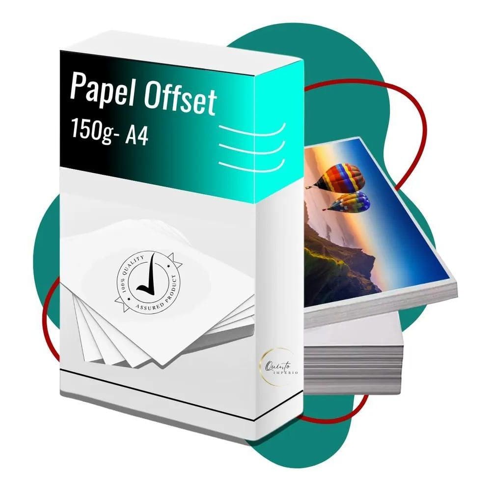 3X Papel Offset 150G Com 250 Folhas A4 Branco Sulfite Premiu