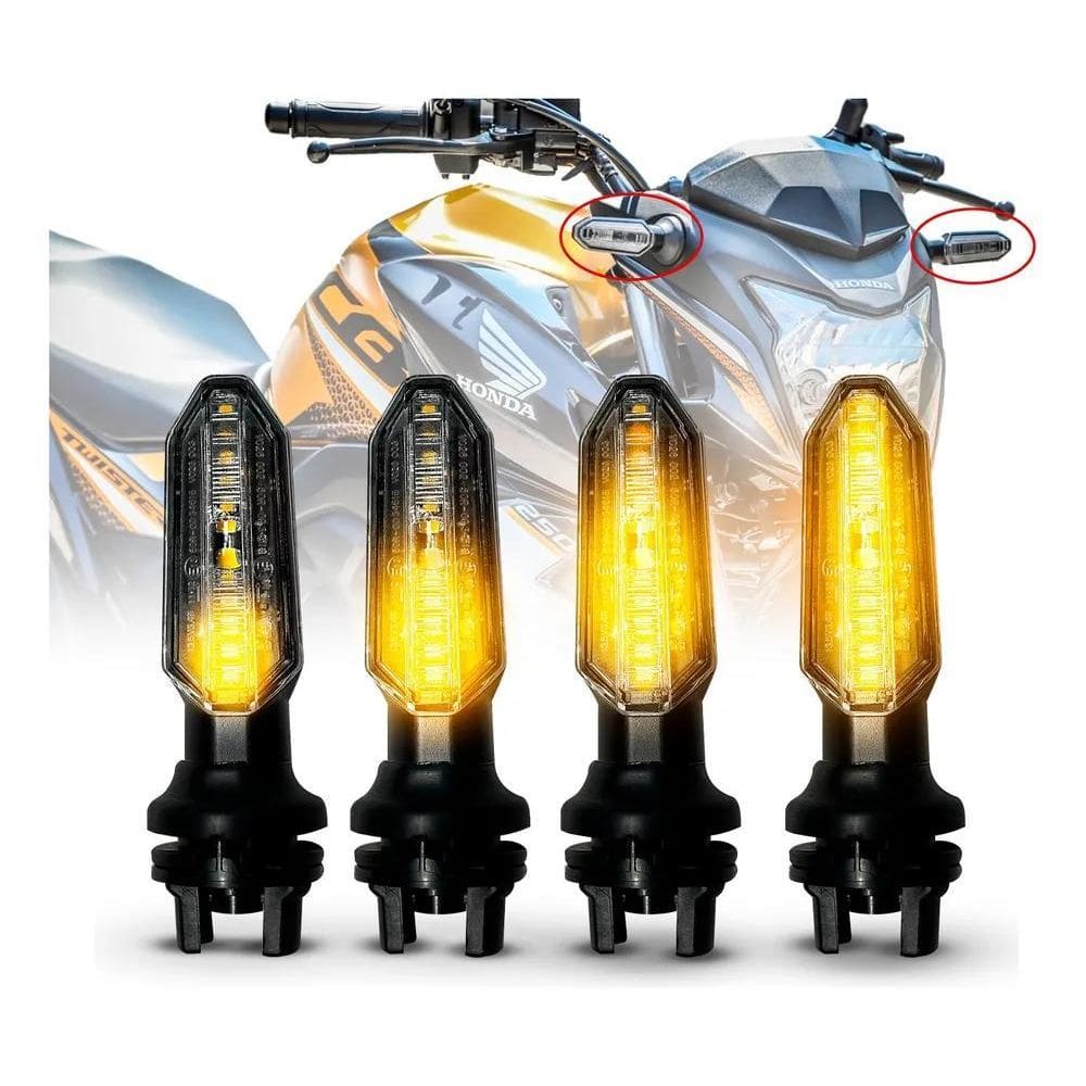 3X Kit 4 Pisca Led Seta Cb Twister 250 Sequencial Titan Fan