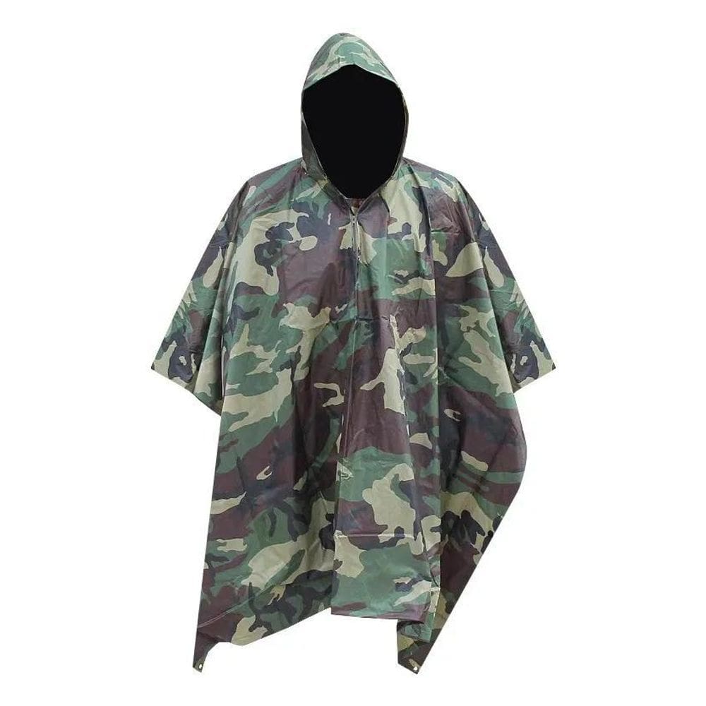 3X Poncho Emborrachado Impermeável Eb Capa Chuva Camuflado