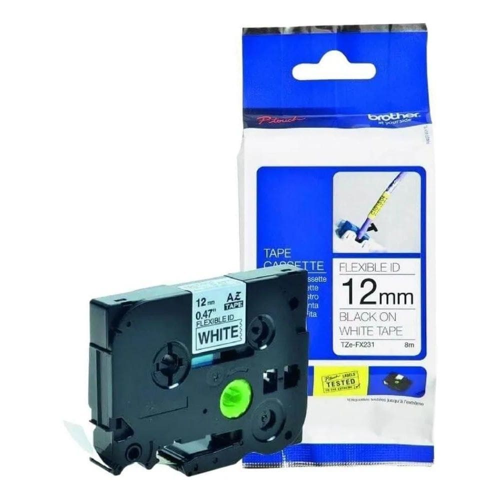 3X Brother Fita Flexivel Tze-Fx231 12Mm Preto E Branco