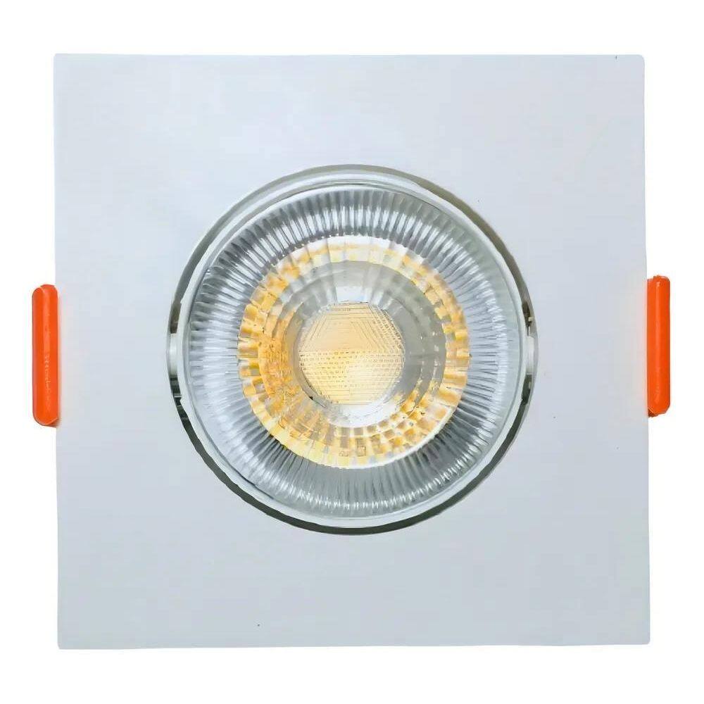 3X Kit 10 Spot Led 3W Quadrado Embutir Branco Gesso Sanca Co