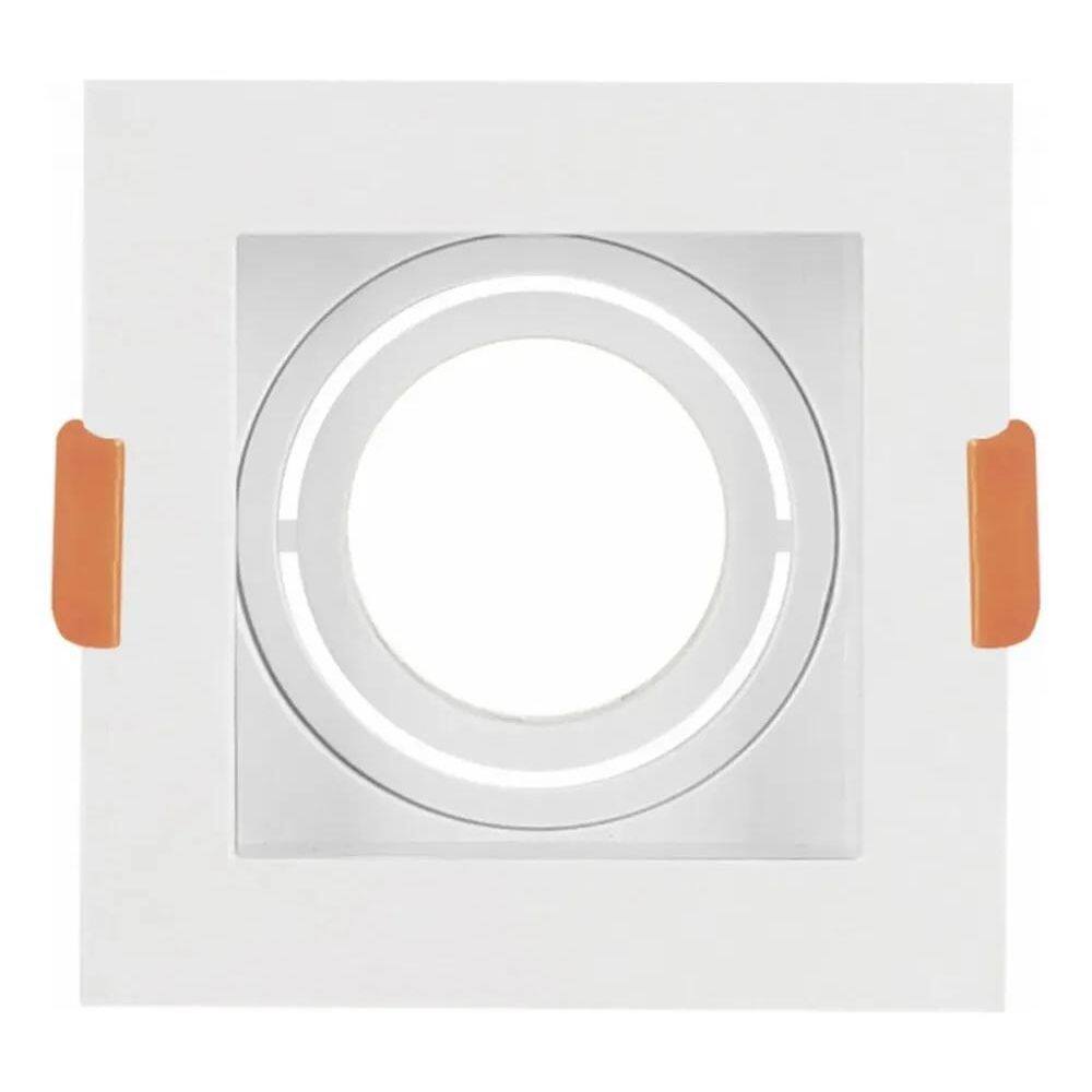 3X Spot De Embutir Mr16 Dicroica Quadrado Recuado + Led 6,5W