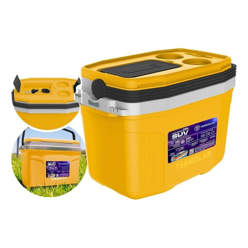 3X Caixa Termica Suv Cooler Com Alça 20 Litros Praia Pesca C