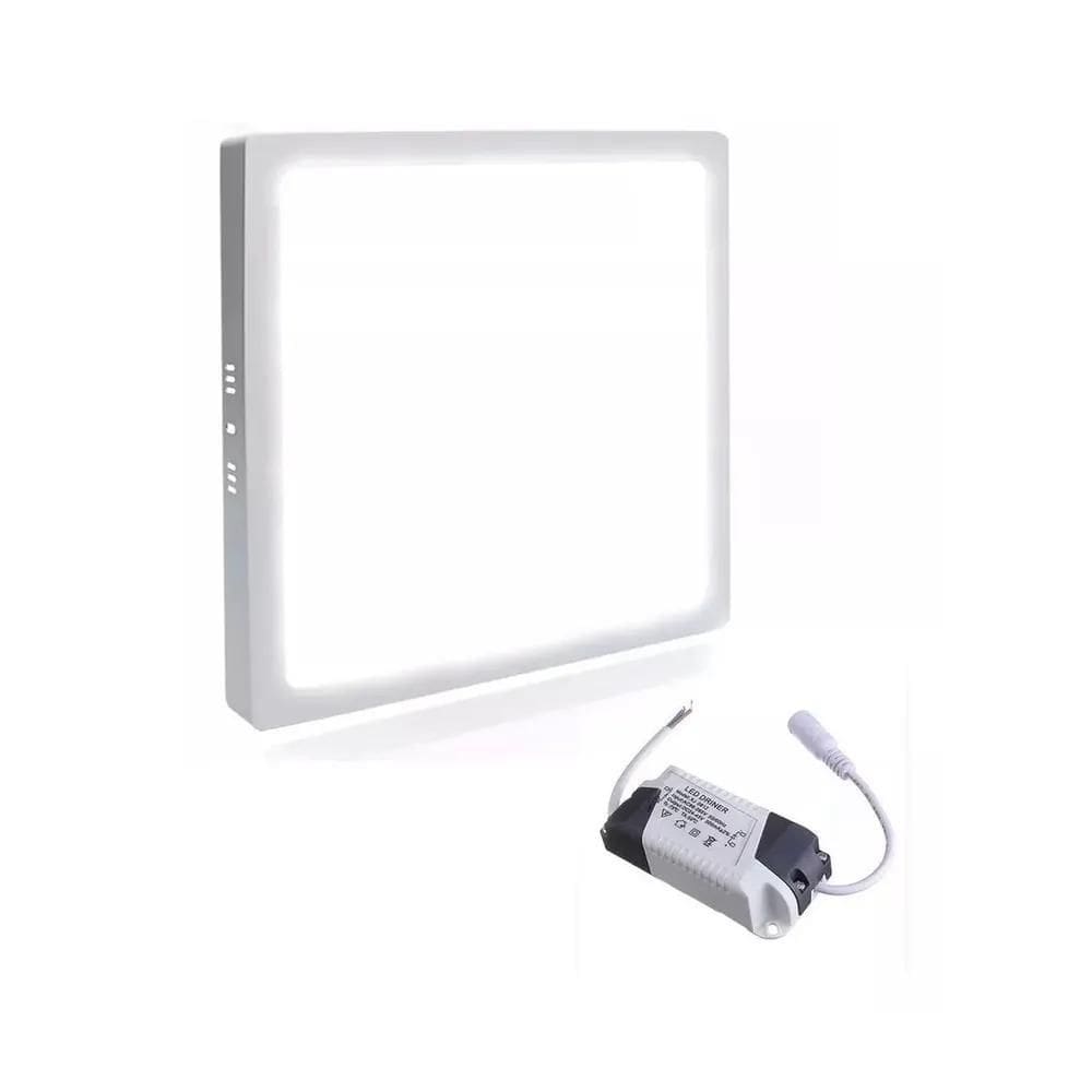 3X Painel Plafon 15X15 12W Led Quadrado Sobrepor Bivolt
