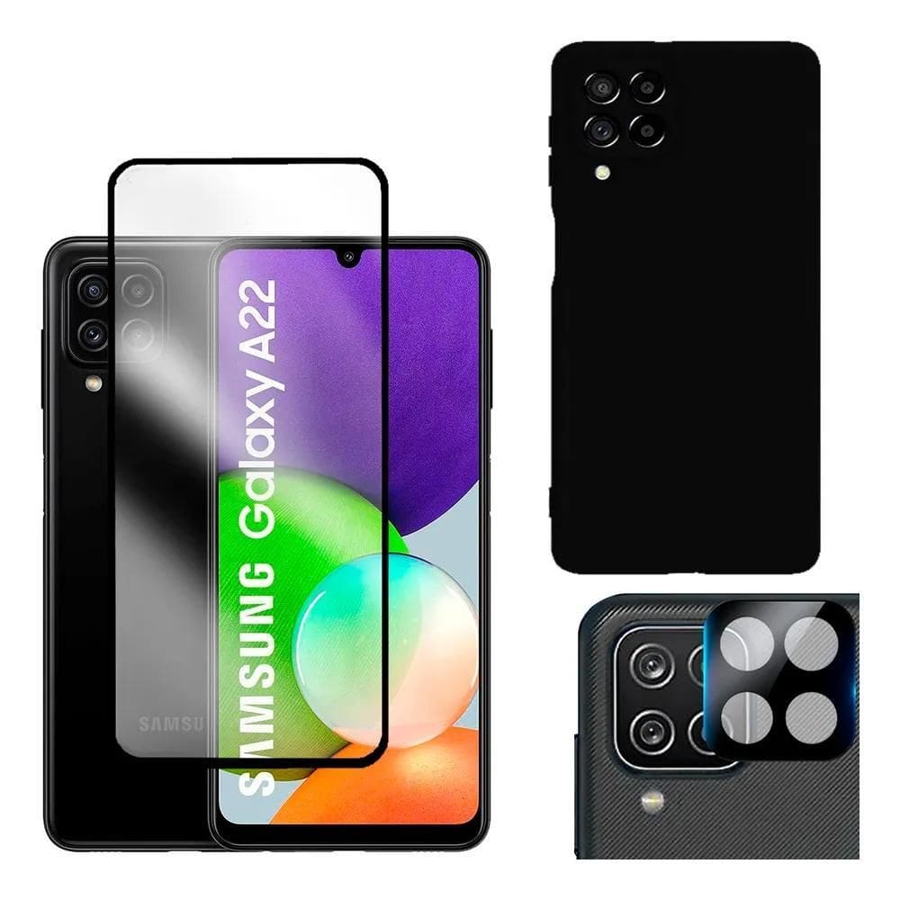 3X Capa Capinha Case + Película 3D Tela Câmera Para Galaxy A
