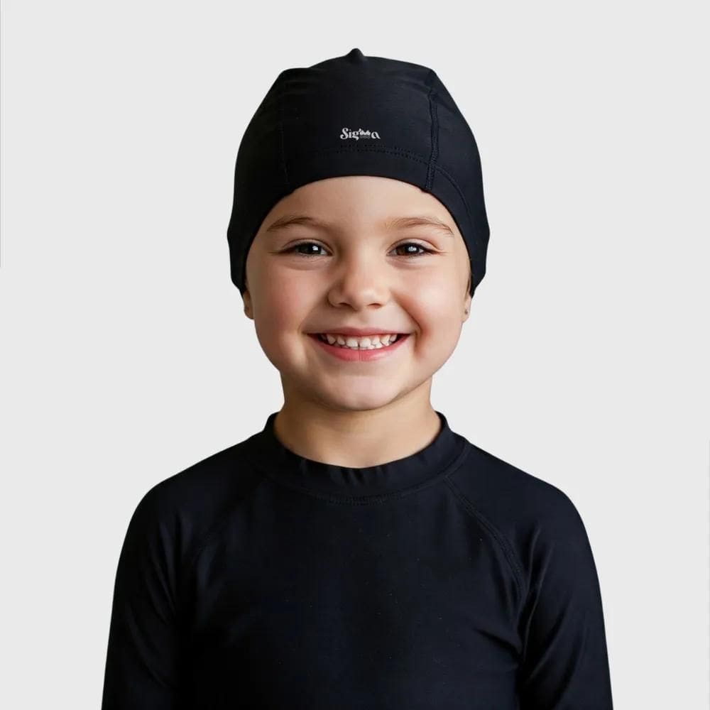 3X Touquinha De Natação Para Criança Tecido Liso Modelo Unis