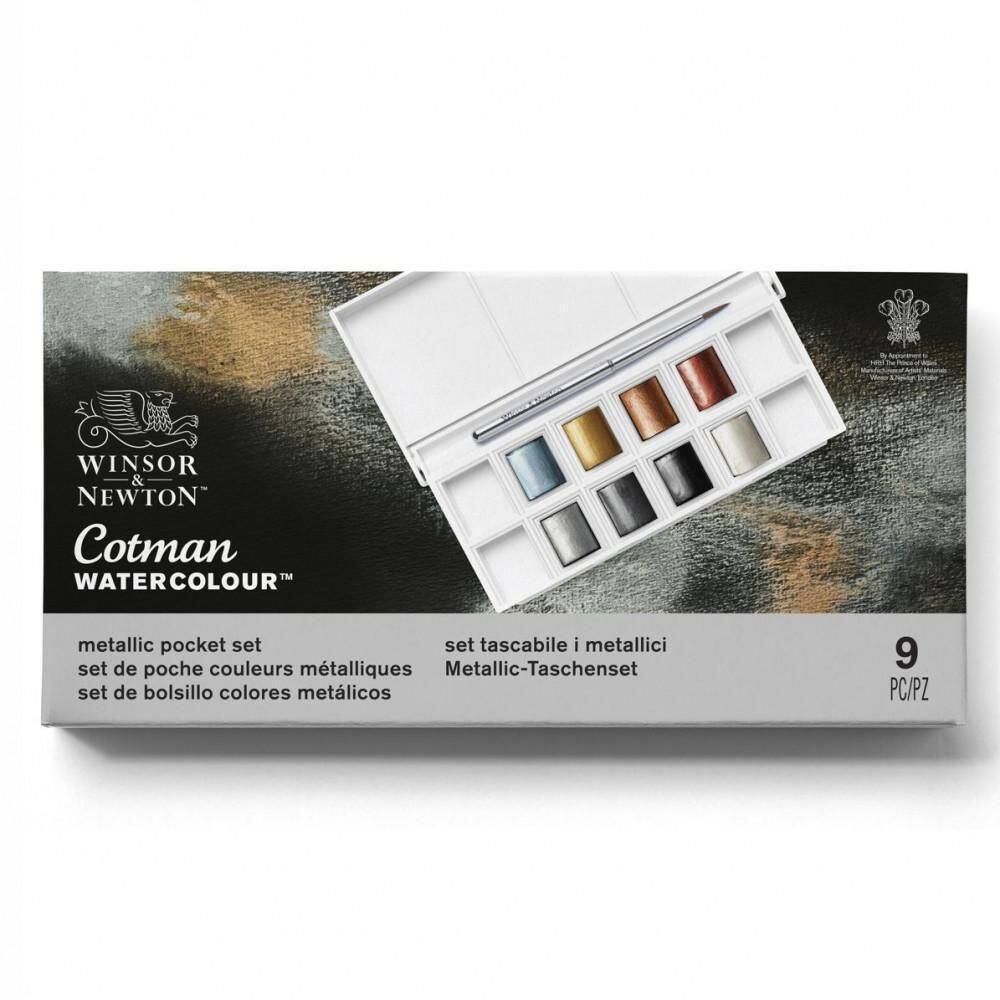 Estojo Aquarela Winsor & Newton Cotman Metálicas 08 Cores