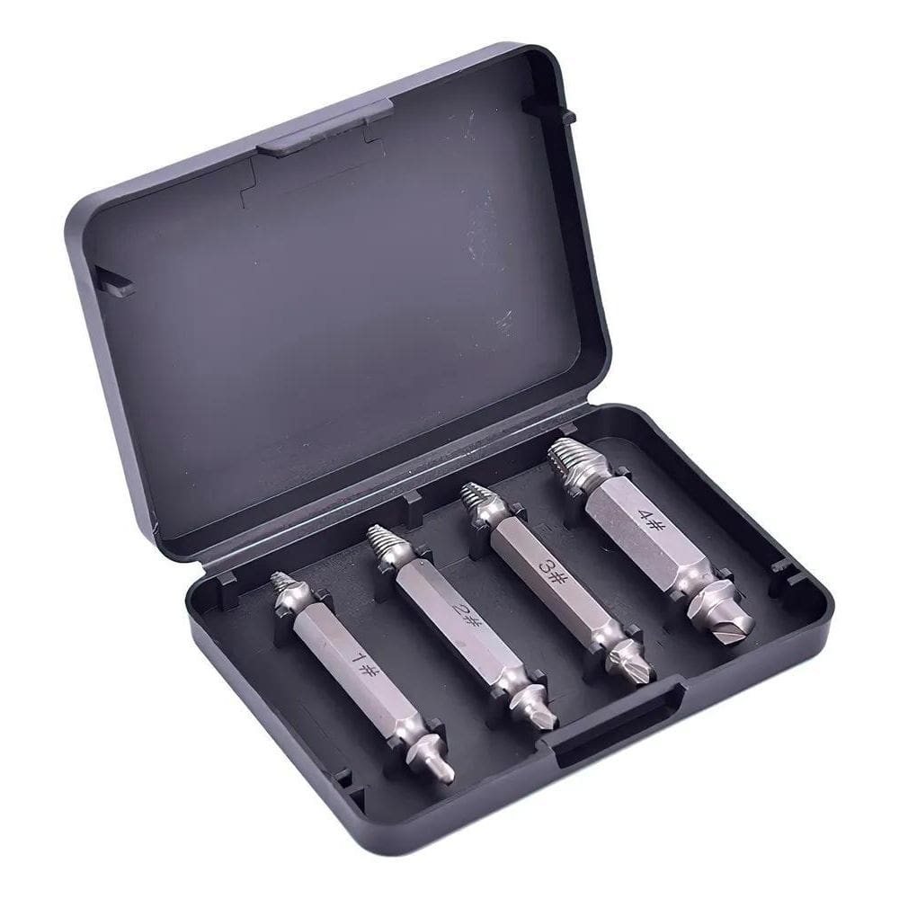 3X Kit 4 Brocas Removedor Extrator Tira Parafuso Quebrado Ro