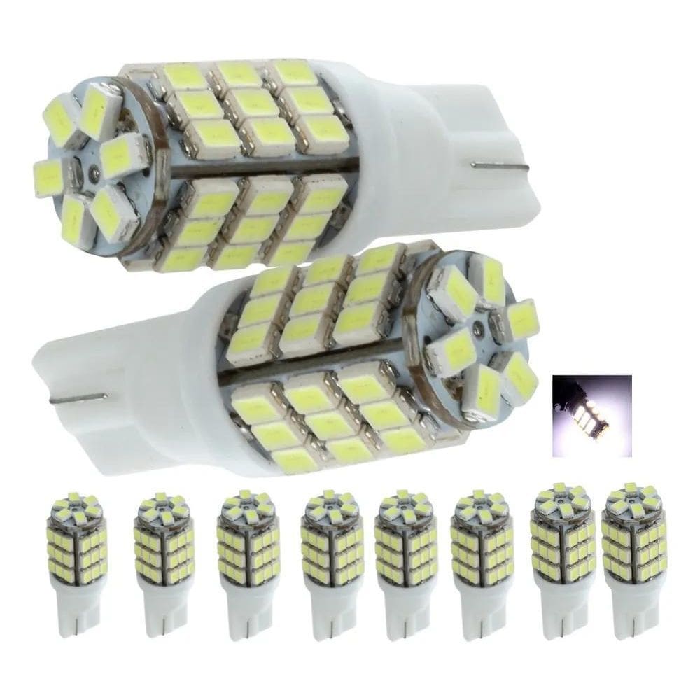 3X Kit 10 Lampada T10 42 Led Branca Pingo 6000K