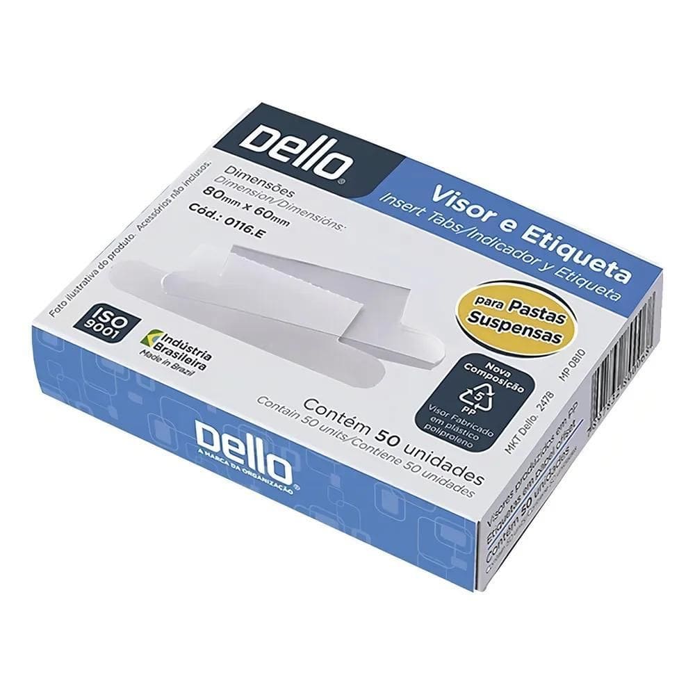 3X Visor Pasta Suspensa Dello Arquivo Etiqueta 50 Unidades C