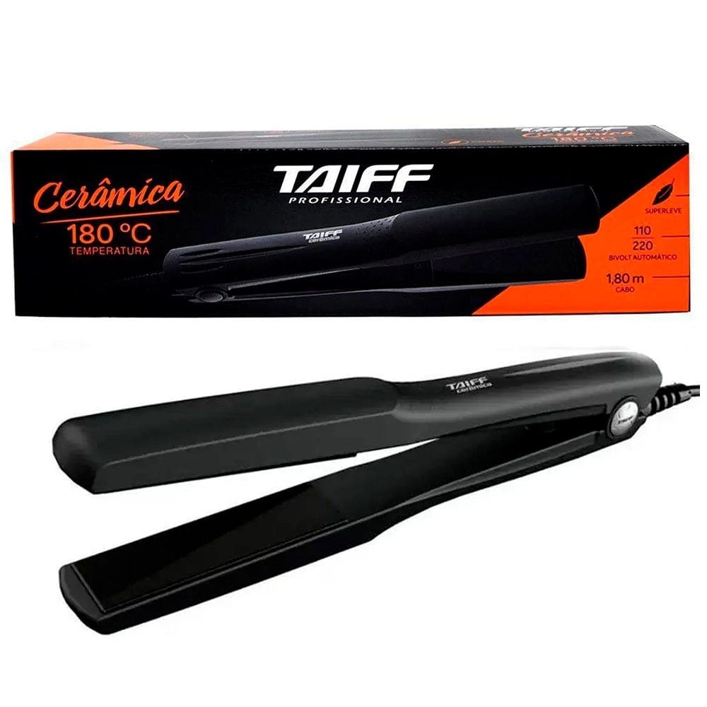 Prancha Cerâmica Taiff Profissional 180° Preto