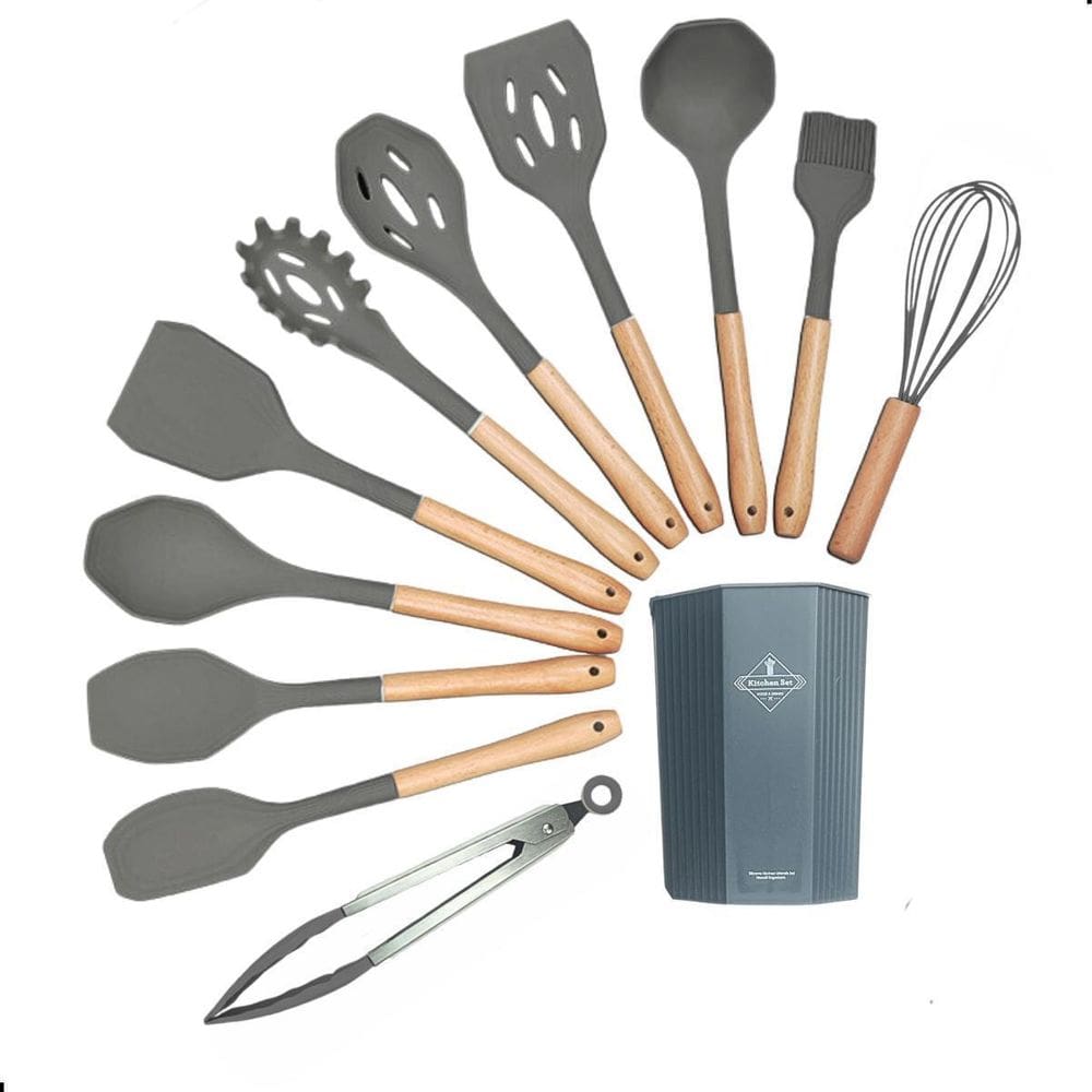 Conjunto Utensílios Profissional 12 Peças Cozinha Silicone
