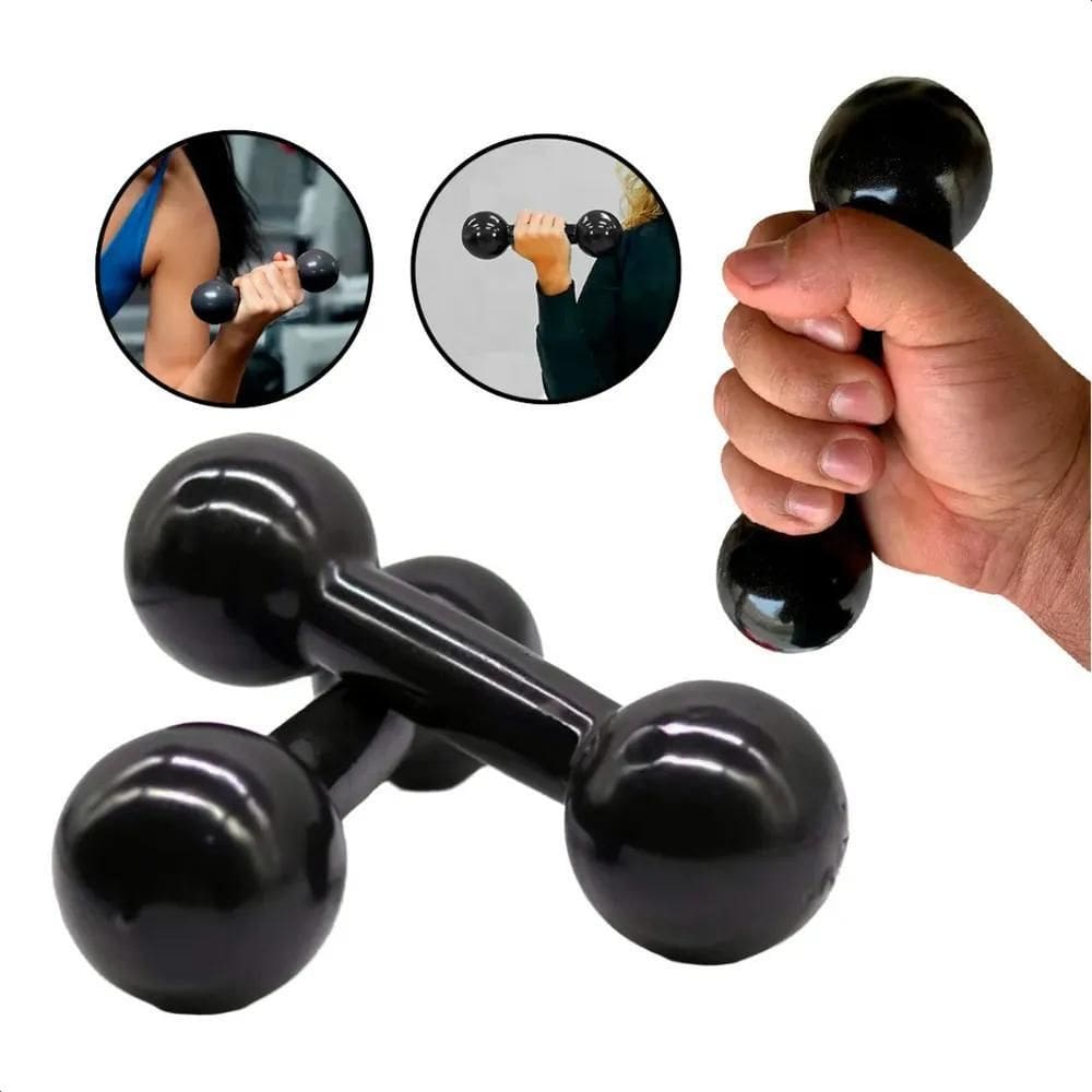 3X Halter 1Kg Peso Bola Emborrachado Par Exercício Em Casa A