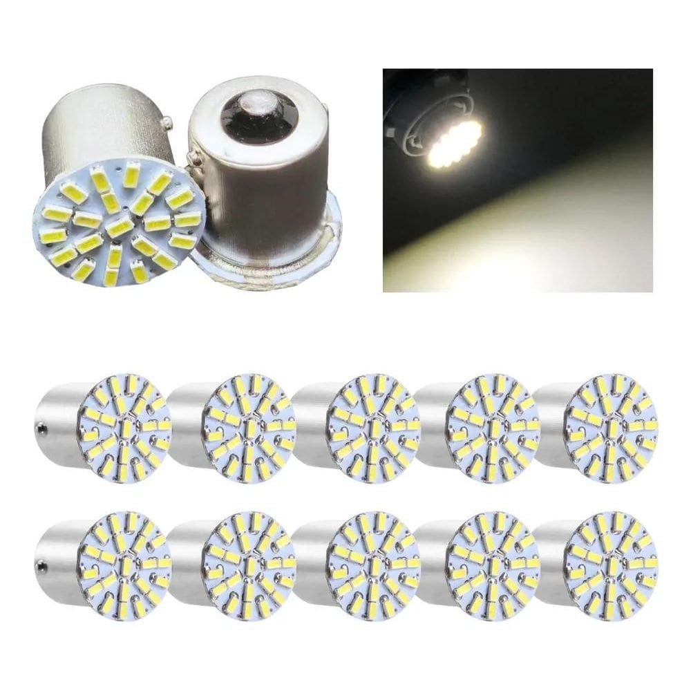 3X Kit 10 Lampada 22 Led Ba15S 1 Polo Cores 3014