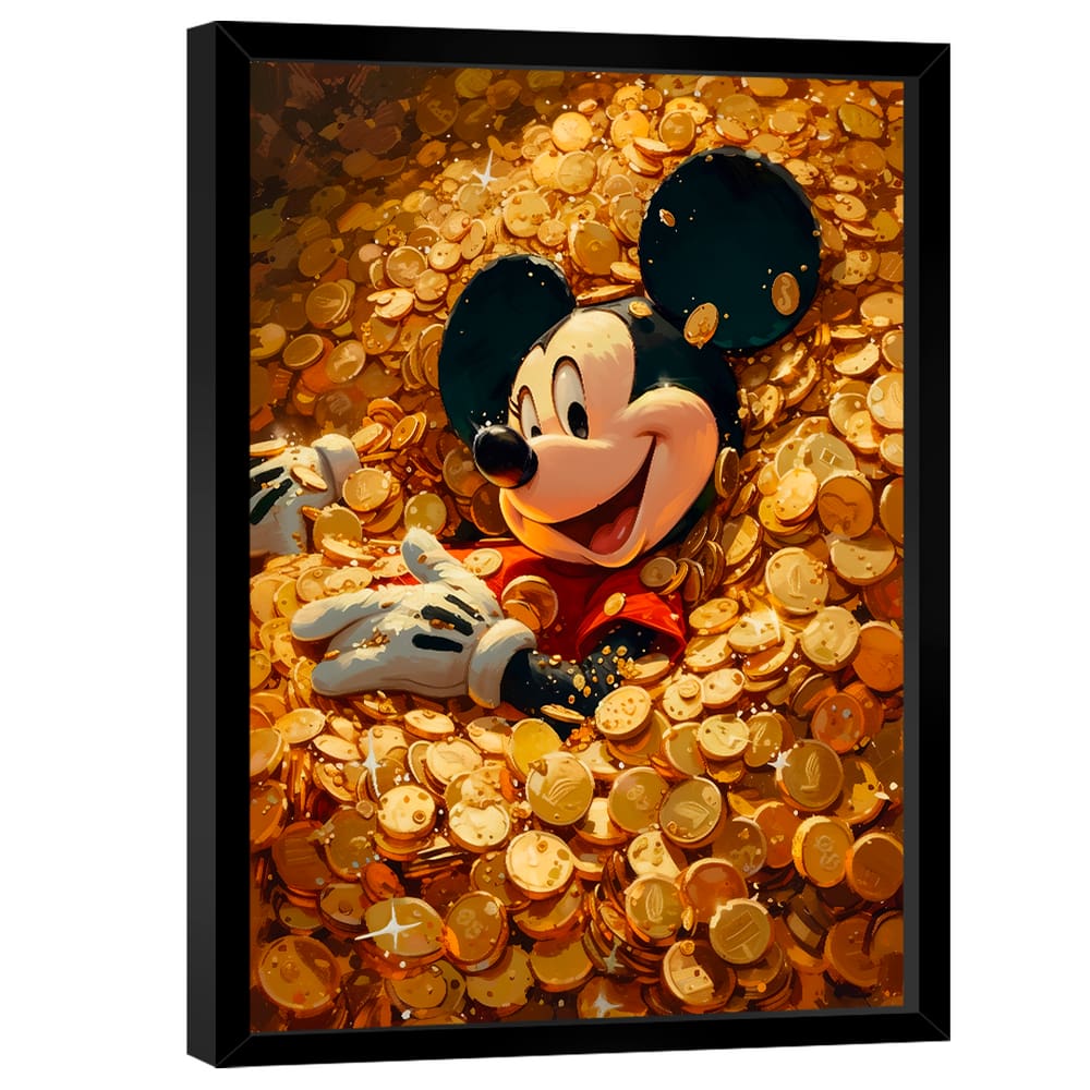 Quadro Decorativo Mickey Mouse Ouro