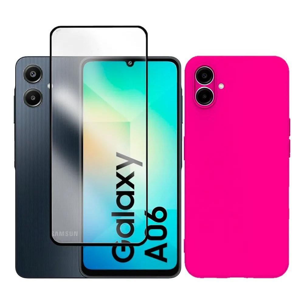 3X Kit Capa Capinha Case + Película 3D Para Galaxy A06 Sma06