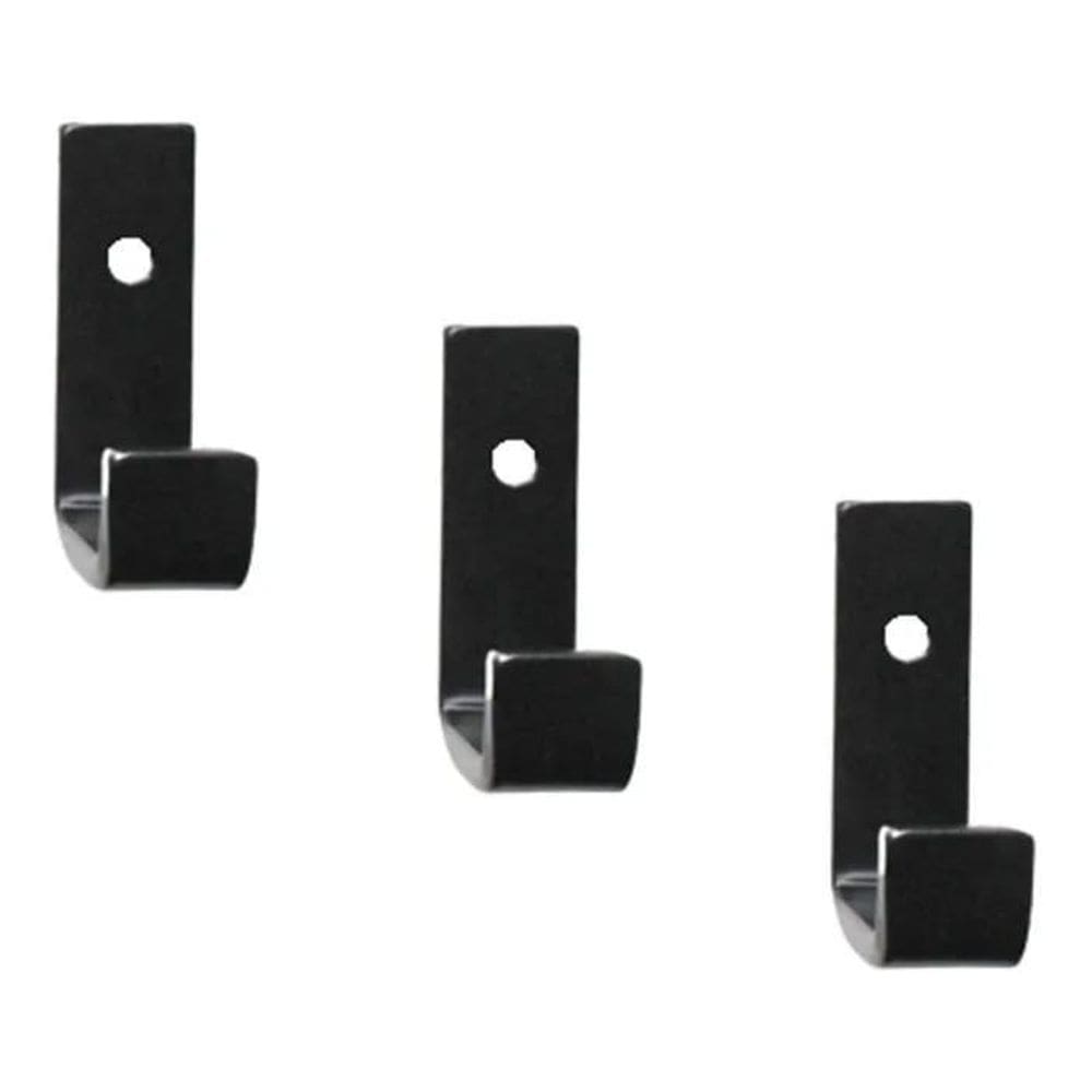 3X Gancho De Parede De Ferro Estilo Industrial 4X7Cm Preto 3