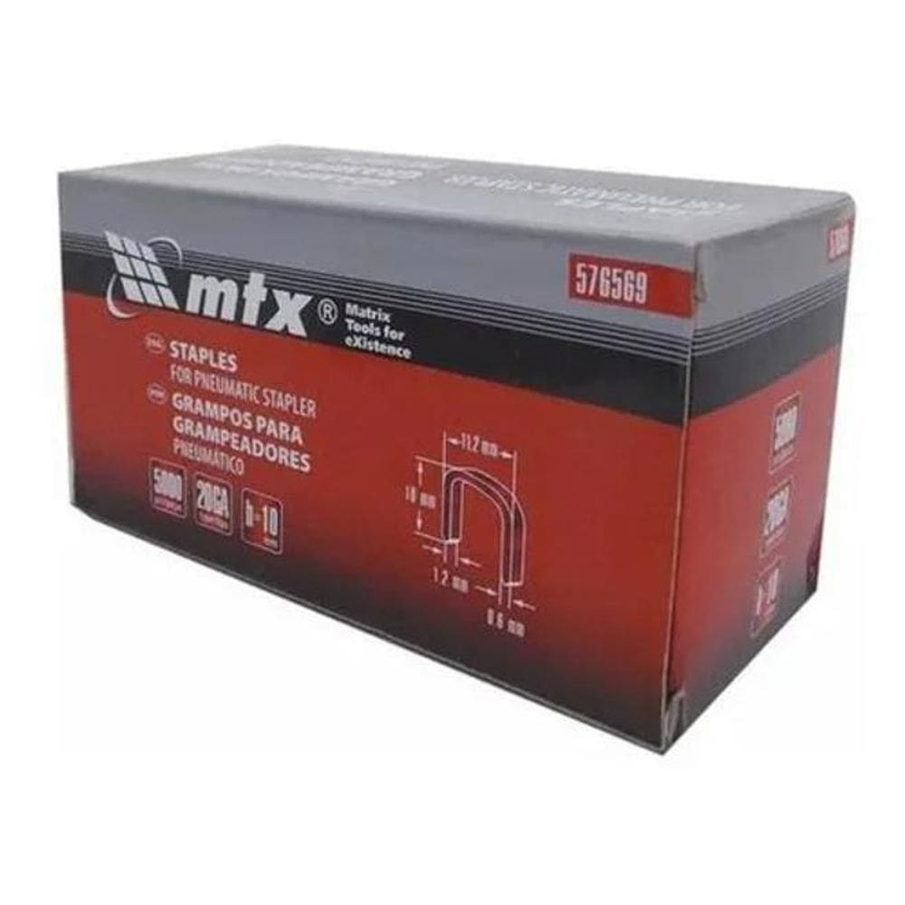 3X Grampos Para Grampeador Pneumático 10Mm 5000 Pçs 576569 M