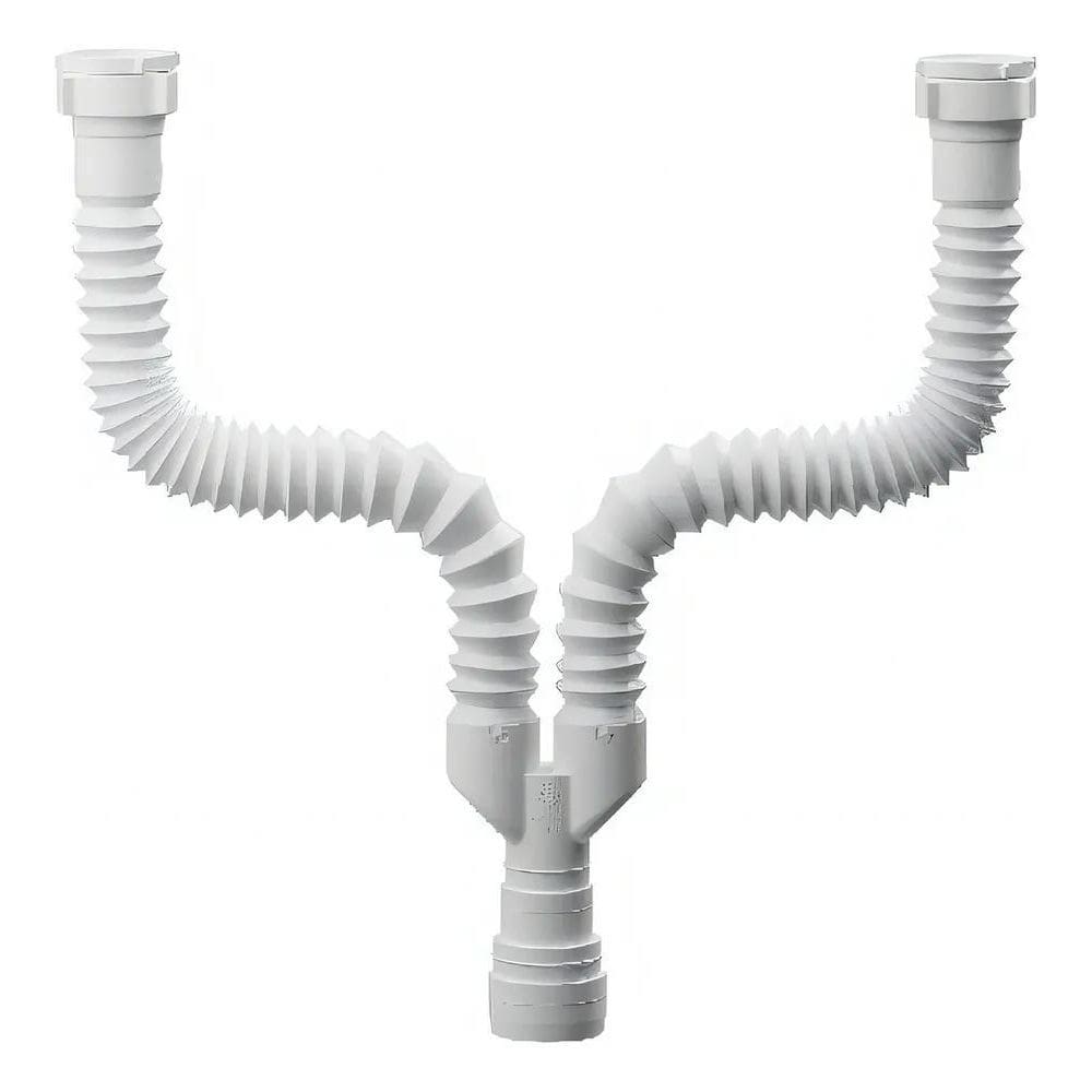 3X Sifão Sanfonado Universal Branco Duplo Astra