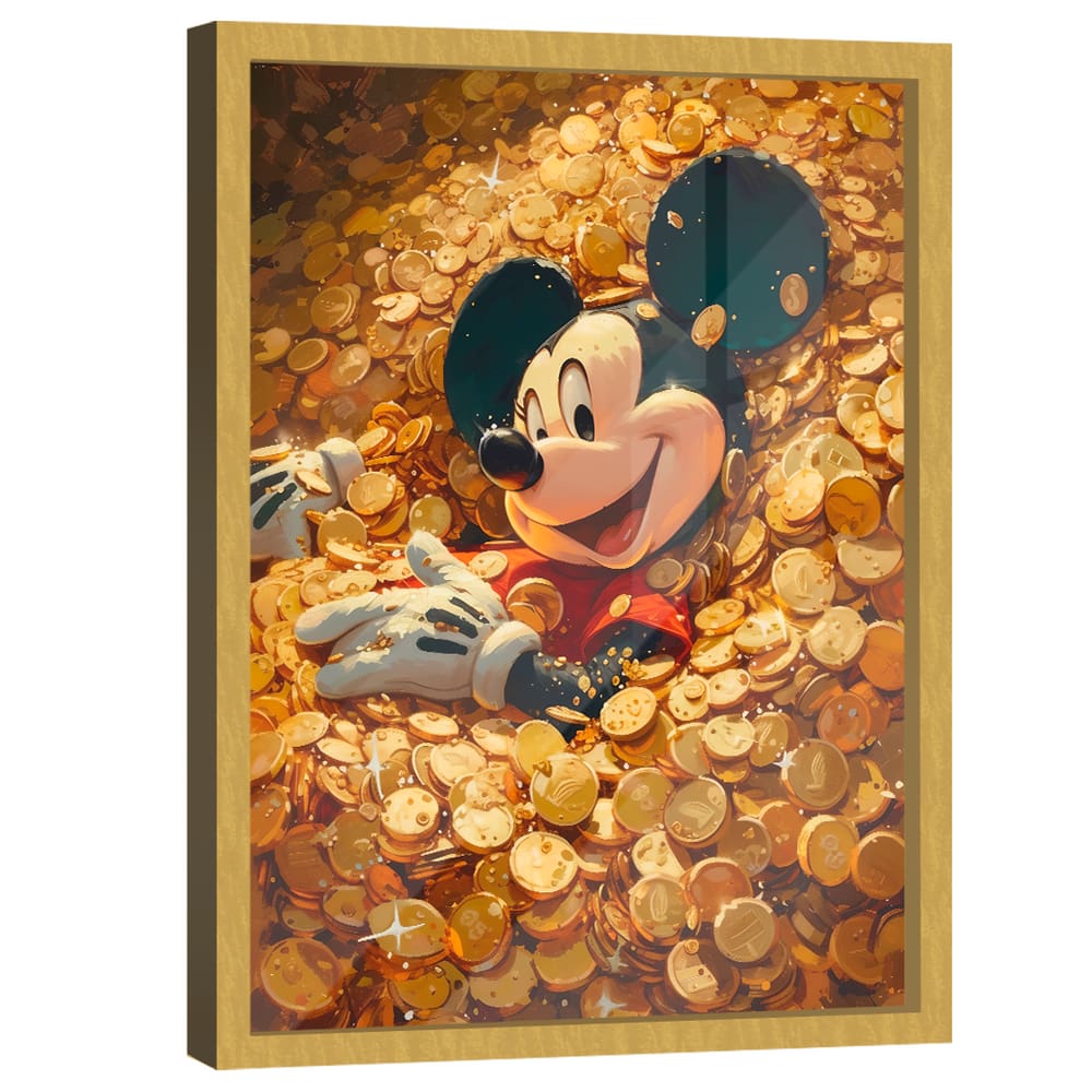 Quadro Decorativo Mickey Mouse Ouro