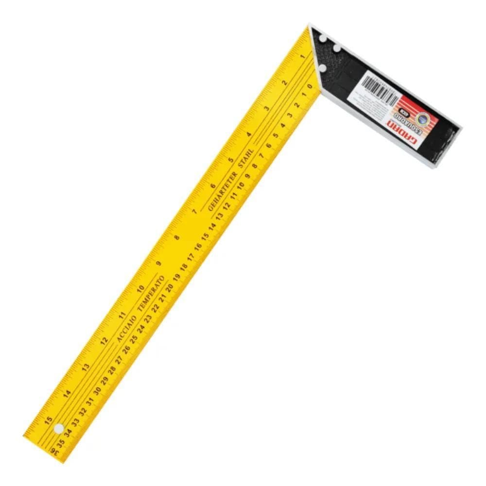 3X Esquadro Aço Com Cabo De Alumínio 40Cm Profissional Cor A