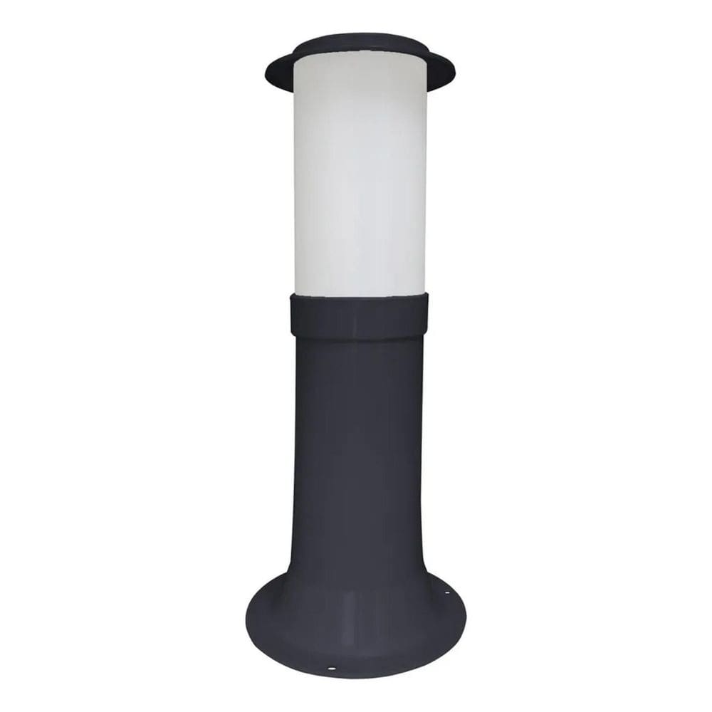3X Poste Balizador Para Jardim Policarbonato 35Cm Preto Cor