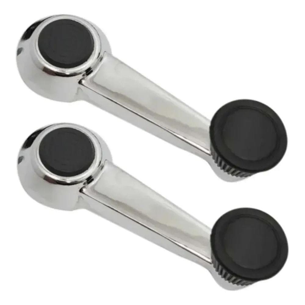 3X Par Manivelas Vidro Fusca Brasilia Kombi Gol Cromada Meta