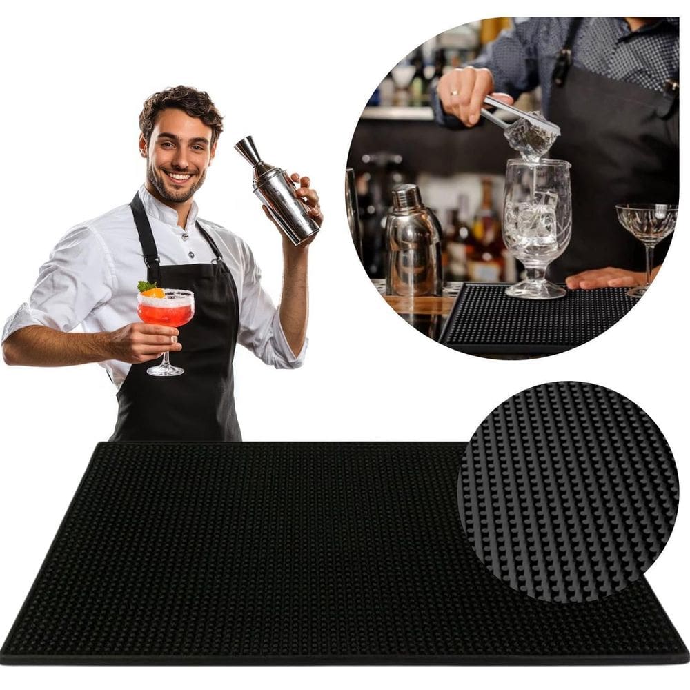 Tapete Barman Bartender Bar 30X45 Porta Copos Flexível Pvc
