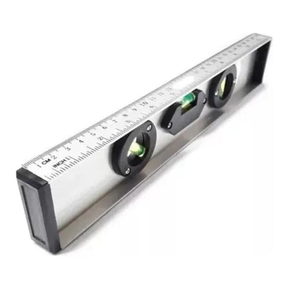 3X Régua Nível De Alumínio 3 Bolhas 30Cm 12 Pol. 5Uc Eda