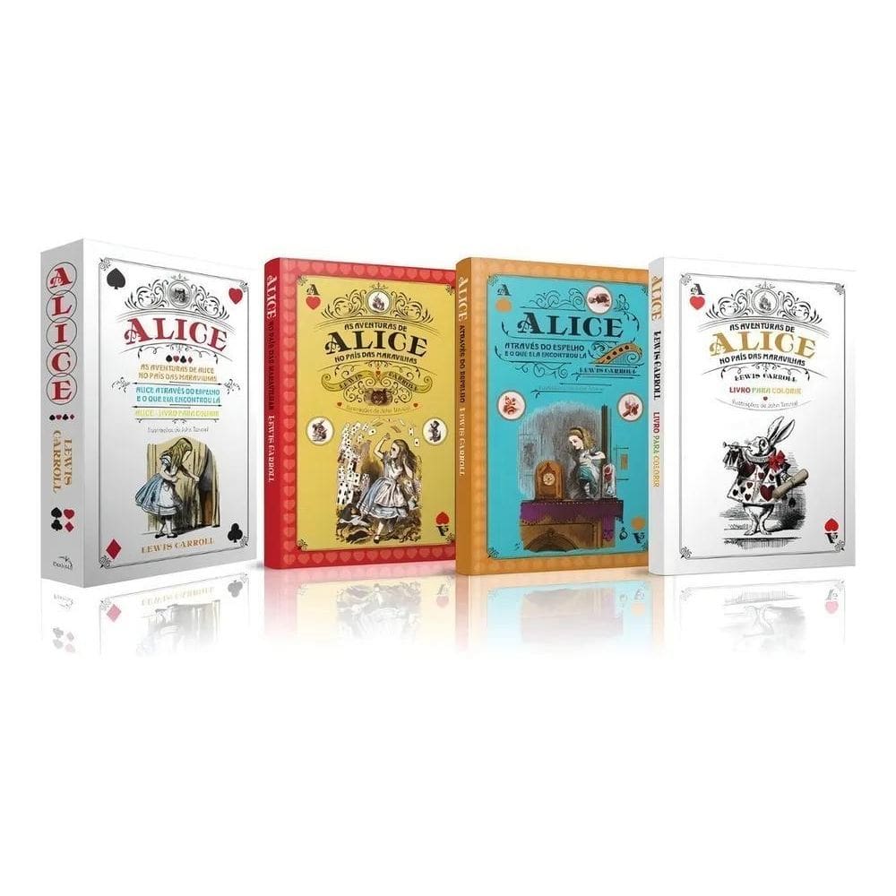 3X Box Livros Alice País Das Maravilhas - 3 Volumes