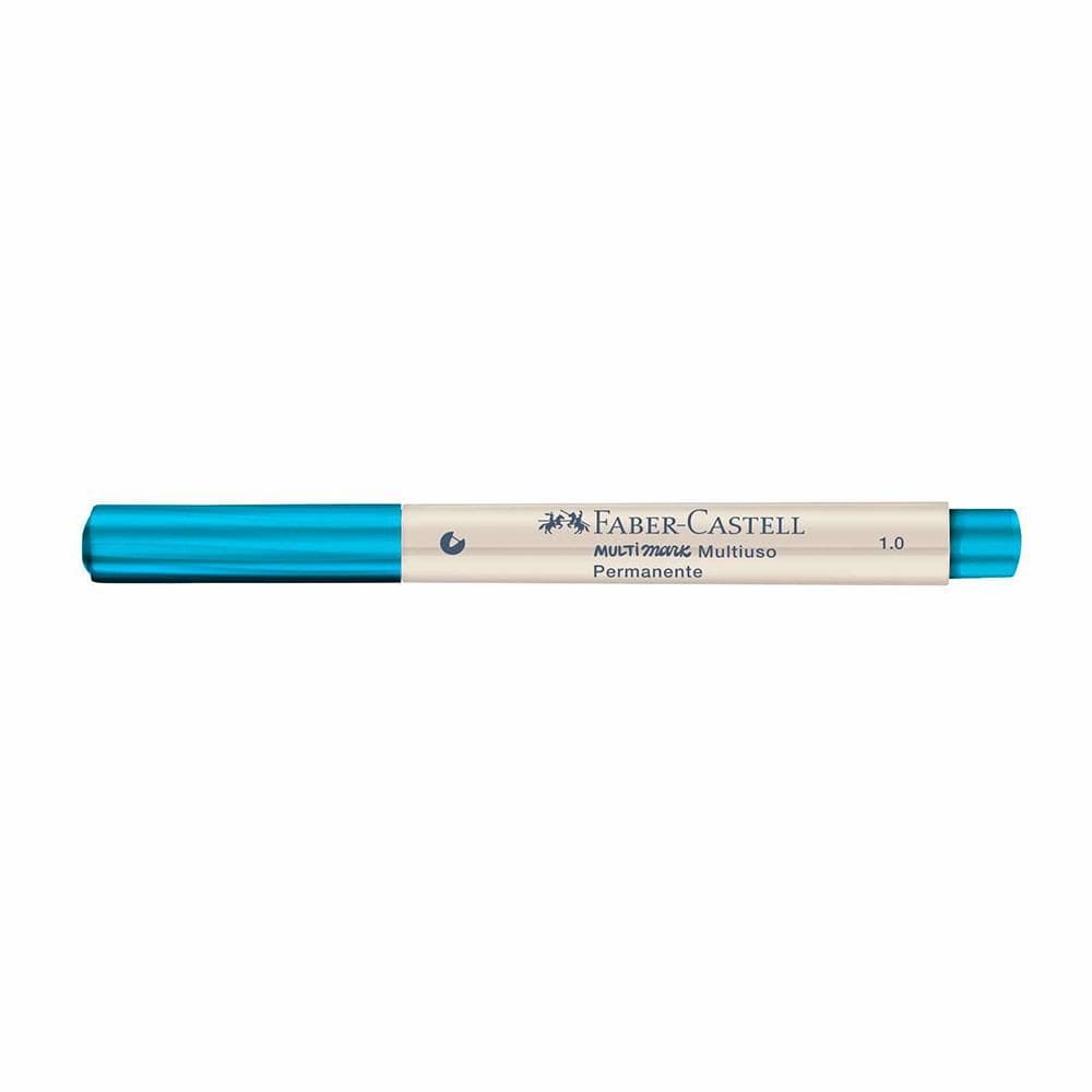 Marcador perman Multimark 1.0mm Azul Metálico Faber-Castell