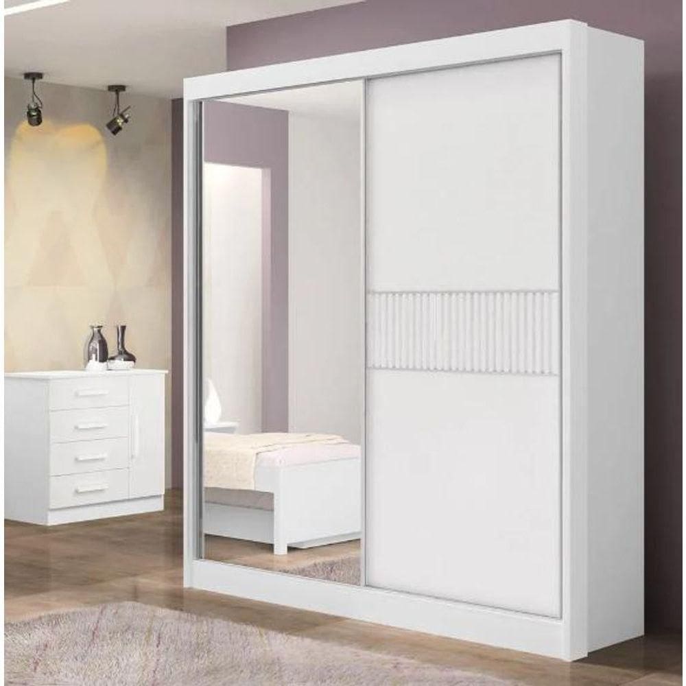 Guarda Roupa Atenas Ripado 100% Mdf Com Espelho D Doro -