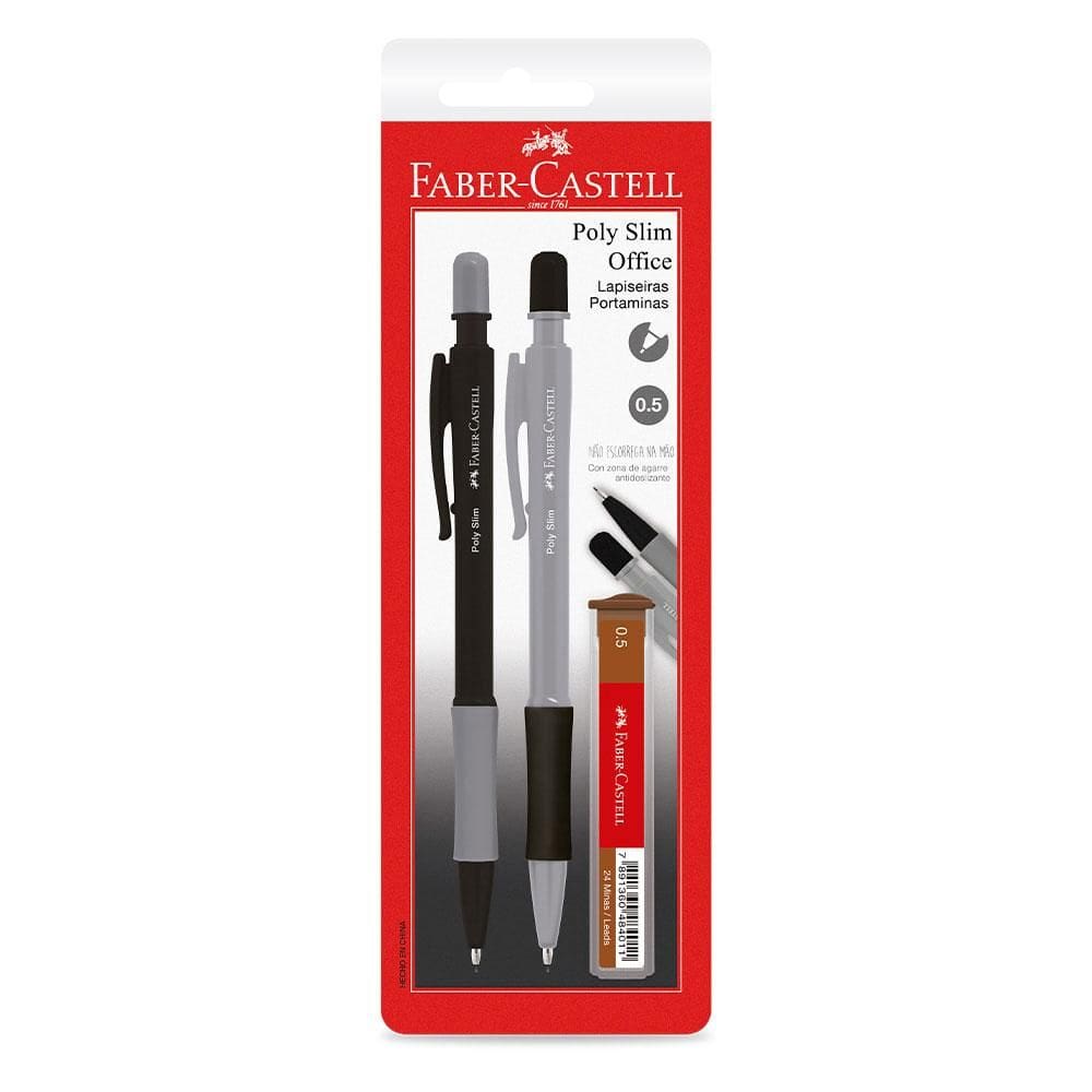 Lapiseira 0.5mm Poly Slim Office CZ/PT  2 unid Faber-Castell
