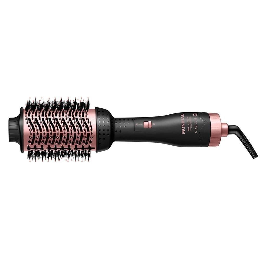 Escova Secadora Mondial Argan ES-14-BI Preto/Golden Rose 1200W Bivolt