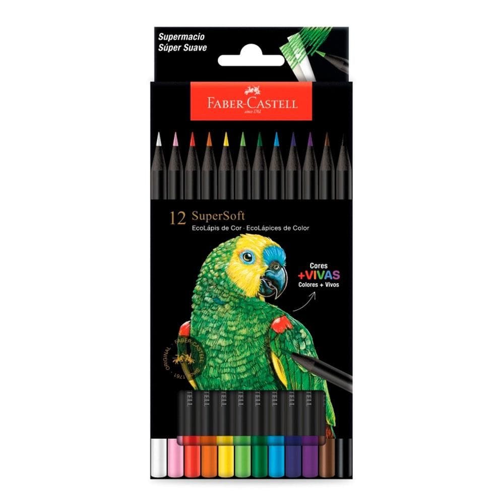 Lápis de cor Supersoft 12 cores 210710 - Faber-Castell