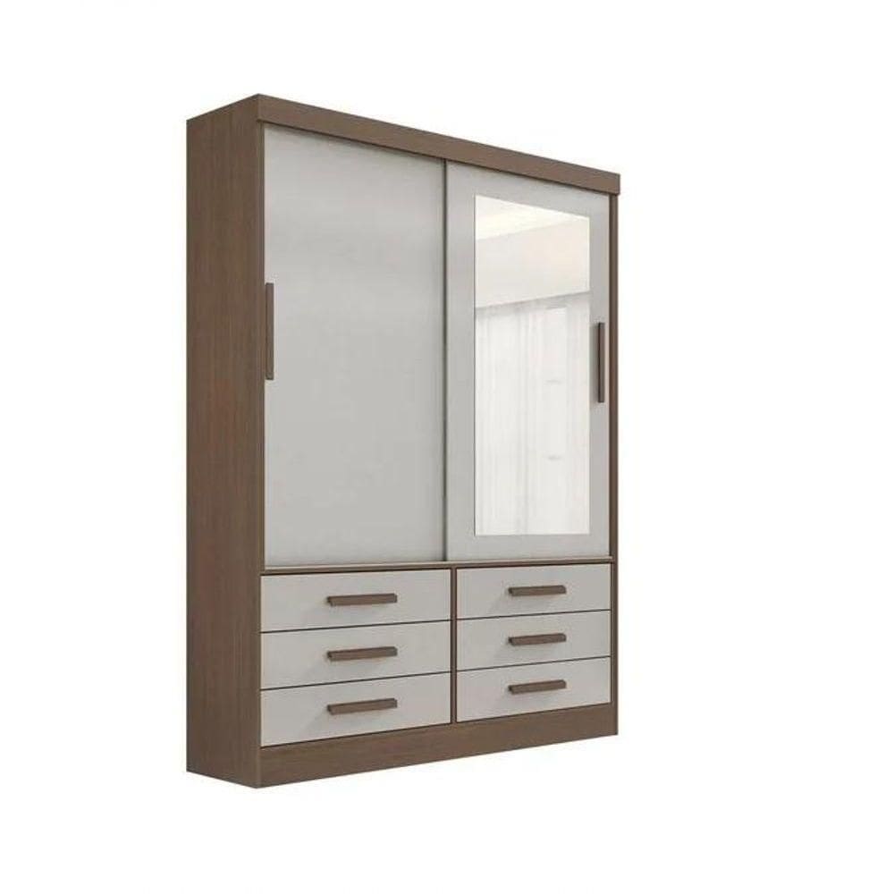 Guarda Roupa Meridian 2 Portas Castanho-off - D Doro Móveis